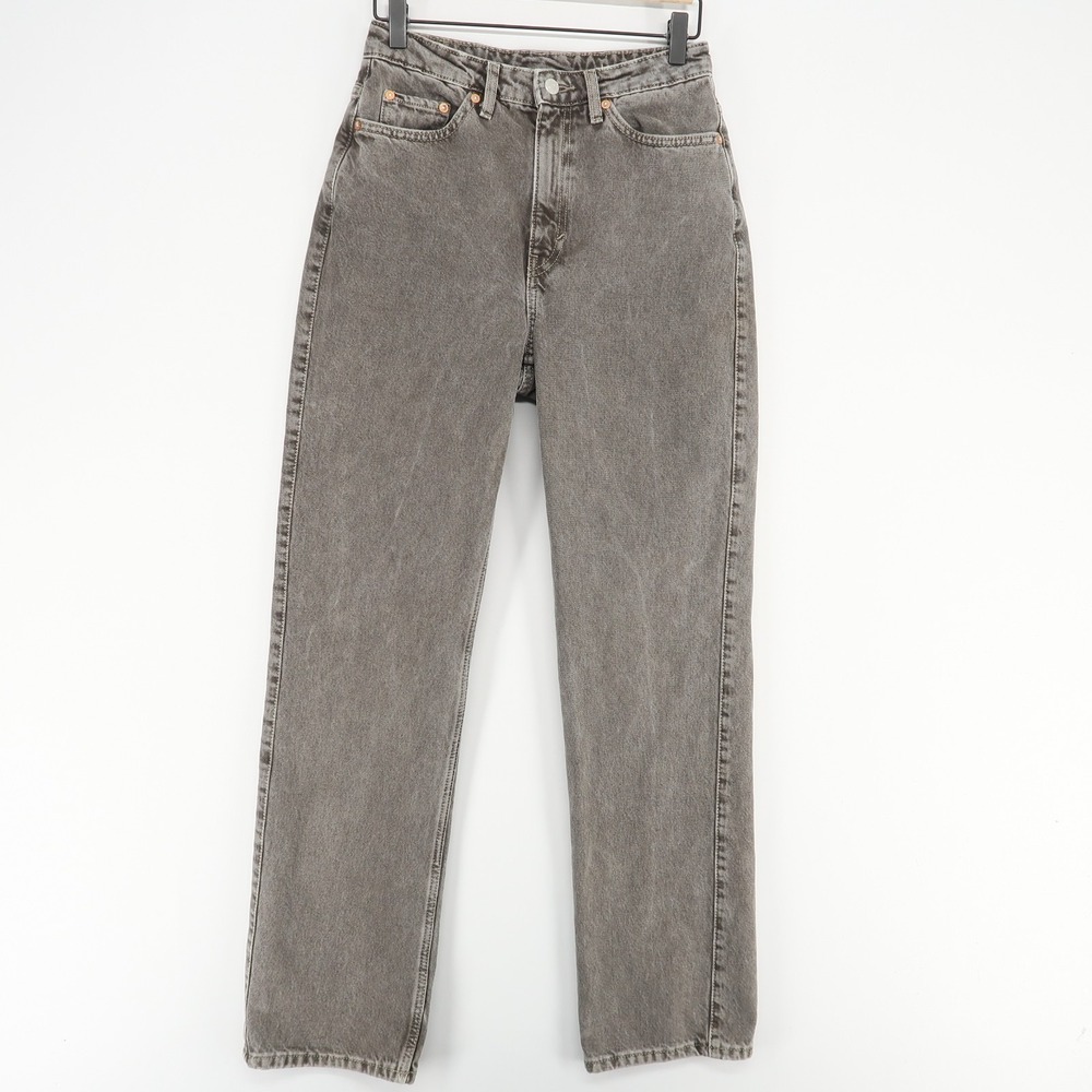 Weekday Rowe Jeans Womens 27x32 Gray Extra High Straight High Rise Five Pocket